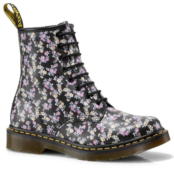 Dr. Martens Shoes - Dr. Martens Black Floral Air Wair Boots